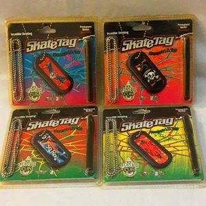 Incredible Shrinking Skate Tag Homemade ID Tags, Luggage Tags, Lot of 4